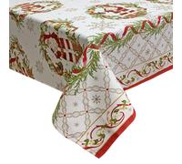 Tovaglia Natalizia in rasatello stampata Preziosa Home 12 posti Natale 6382
