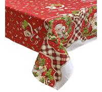Tovaglia Natalizia in rasatello stampata Preziosa Home 12 posti Natale 6405