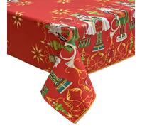 Tovaglia Natalizia in rasatello stampata Preziosa Home 24 posti Natale 6386