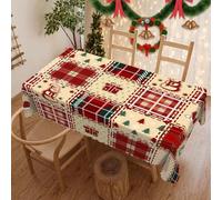 Tovaglia natalizia, lavabile, rettangolare, con albero di Natale, antimacchia, impermeabile, facile da pulire, per cucina, tavolo da pranzo, feste, 140 x 180 cm