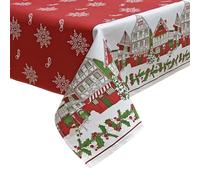 Tovaglia Natalizia panama stampata Preziosa Home 12 posti Natale Abete 6442