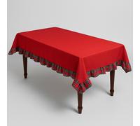 Tovaglia Natalizia Quadrettata Vellutata Tartan Natale Balza x6 X12 pers Poliest