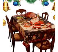 Tovaglia Natalizia Rettangolare,Riutilizzabile Lavabile Rettangolare,Tovaglia Con Stampa Di Babbo Natale E Alce - Per Cucina Sala Da Pranzo Ristorante Casa Colonica Festa Invernale Decorazioni Picnic