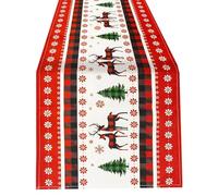 Tovaglia natalizia runner da tavola Babbo Natale pupazzo di neve renna tovaglia a tema per ufficio negozio decorazione tavolo di Natale Runner