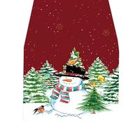Tovaglia natalizia runner da tavola Babbo Natale pupazzo di neve renna tovaglia a tema per ufficio negozio decorazione casa festa stoviglie
