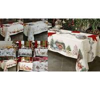 Tovaglia natalizia XMAS in 100% Cotone senza tovaglioli RANDI da 12 e 18 posti