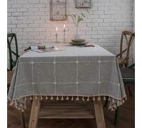 Tovaglia Nordica Semplice, Rettangolare Lavabile A Prova di Polvere, Copertura per Tavolo da Picnic per Feste al Coperto All'aperto per La Casa, Brown, 140 * 260CM