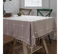 Tovaglia Nordica Semplice, Rettangolare Lavabile A Prova di Polvere, Copertura per Tavolo da Picnic per Feste al Coperto All'aperto per La Casa, Grey, 140 * 220CM