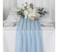 Tovaglia nuziale in chiffon tovaglia blu moderna semplice romantica decorazione matrimonio tovaglia festa di compleanno decorazioni per feste di nozze tessuto morbido 75x304 cm (azzurro)