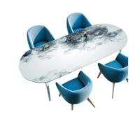 Tovaglia Ovale Resistente All'acqua Stampa Moderna In Marmo Tessuto In Poliestere Ispessito Marchio Tutela Schema Liscio Schema Facile Manutenzione 36x60 42x60 Tovaglia Da Pranzo Ellissoidale
