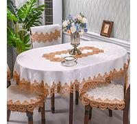 Tovaglia ovale ricamata in raso Europa, in pizzo, antipolvere, per elegante decorazione della casa, perfetta per tavoli da tè e occasioni speciali