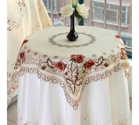 Tovaglia ovale rustica con pizzo floreale per feste di matrimonio
