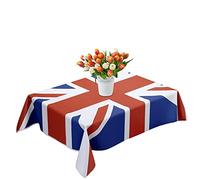 Tovaglia patriottica - Tovaglia Union Jack | Tovaglia con bandiera | Tovaglia britannica con bandiera del Regno Unito | Stoviglie per il Giubileo del Trono della Regina, decorazione per la tavola