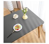 Tovaglia Pelle Rettangolare con Bordo Elastico, Tovaglia Lavabile Copritavolo Pelle PU Impermeabile Antimacchia, Tappetino da Tavolo per Esterno, Patio, Cucina e Sala da Pranzo(70x130cm,Dark Gray)