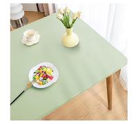 Tovaglia Pelle Rettangolare con Bordo Elastico, Tovaglia Lavabile Copritavolo Pelle PU Impermeabile Antimacchia, Tappetino da Tavolo per Esterno, Patio, Cucina e Sala da Pranzo(90x90cm,Light Green)