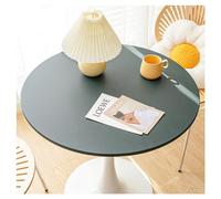 Tovaglia Pelle Rotonda con Bordo Elastico, Copritavolo Tavolo Rotondo in Ecopelle Impermeabile Antimacchia Antiscivolo Tappetino Protezione da Tavolo per Esterno Patio Cucina Pranzo(100cm,Dark Green)