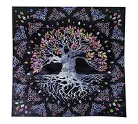 Tovaglia per altare - Tovaglia per altare in velluto, tessuto mistico dal design unico | Panno 'altare 'albero della vita, copertura del tavolo occulto dei tarocchi, panno da lettura esoterico