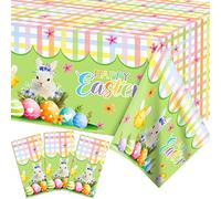 Tovaglia per Pasqua 3 pezzi, tovaglia per Pasqua primavera, coniglietto pasquale e uova di Pasqua, decorazione per feste monouso, tovaglia per decorazioni pasquali, vacanza, festa, compleanno
