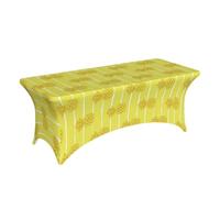 Tovaglia per tavoli rettangolari da 1,8 m, con ananas dorata, elastica, rettangolare, in spandex elasticizzato, per feste, matrimoni, banchetti ed eventi