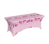 Tovaglia per tavoli rettangolari da 1,8 m, con sciarpa rosa con pupazzo di neve, tovaglia elastica rettangolare, in spandex elasticizzato, tovaglia aderente per feste, matrimoni, banchetti ed eventi
