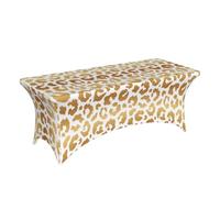 Tovaglia per tavoli rettangolari da 1,8 m, con stampa leopardata color oro alla moda, tovaglia rettangolare elasticizzata in spandex per feste, matrimoni, banchetti ed eventi