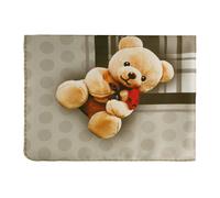 Tovaglia per Tavolo Copritavolo Tessuto Orsetti Bordo Pois Centro Quadri Gioia