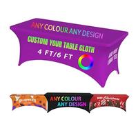 Tovaglia personalizzata con logo aziendale, tovaglia aziendale personalizzata con logo personalizzato immagine testo elastico runner eventi personalizzati decorazione fiera promozionale