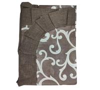 Tovaglia Plastificata Con Balza Volant Fantasia Ghirigori Tavolo Cucina Salotto Rettangolare Cerata Antimacchia (6 Posti, Tortora)