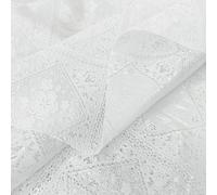 Tovaglia Plastificata Ricamata Bianca Pizzo 3D Moderna Copritavolo Cucina Antimacchia 137X220 DIS_G