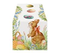 Tovaglia primaverile - Runner da tavola pasquale, decorazione per la tavola primaverile, tovaglia riutilizzabile e vibrante, decorazione per l'uovo di Pasqua, per casa, famiglia, incontri con gli