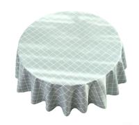 Tovaglia protettiva a scacchi, 120 cm, rotonda, impermeabile, resistente all'olio, per cucina, sala da pranzo, giardino, bar, buffet, feste (E-120 cm)