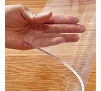 Tovaglia protettiva per tavolo in PVC spesso trasparente, lavabile, per mobili da pranzo in legno, tavolino da caffè, impermeabile, 71 x 122 cm, per 116,8 cm o 111,8 cm