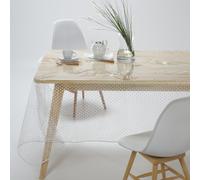Tovaglia PVC trasparente fantasia a pois Verde 140 x 200 cm