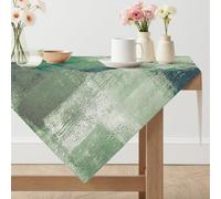 Tovaglia Quadrata 85 x 85 cm Verde Moderna Colorato Pittura Tovaglie Effetto Lino Lavabile Antimacchia Corte Copritavolo per Feste Aut unnali Matrimonio Vacanze Compleanno Decorazione