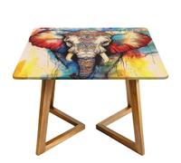 Tovaglia quadrata colorata con elefante, con bordi elastici, con mandala, impermeabile, per sala da pranzo, feste di nozze, picnic, 150 cm