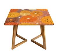 Tovaglia quadrata con bordi elastici geometrici, con motivo astratto, impermeabile, per sala da pranzo, feste di nozze, picnic, 160 cm