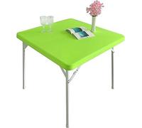 Tovaglia quadrata con bordo elastico in tinta unita per la decorazione della sala da pranzo, accessorio per la casa, verde lime, adatta a tavoli da 90 x 90 cm, perfetta per tavoli eleganti