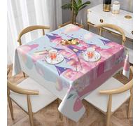 Tovaglia quadrata con castello e fiori, 145 x 145 cm, colorata, per interni ed esterni, lavabile, per cucina, matrimoni, ristoranti, buffet, feste