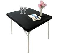 Tovaglia quadrata elastica in tinta unita per la decorazione del tavolo da pranzo, accessorio per la decorazione della casa, colore nero, adatta per tavoli da 80 x 80 cm