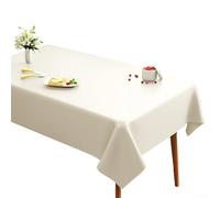 Tovaglia resistente all'acqua per tavoli da pranzo, caffè e buffet, progettata per adattarsi alla maggior parte dei tavoli rettangolari (140 x 200 cm, bianco)