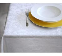 Tovaglia Rettangolare 12 Posti con Tovaglioli - Tessuto Fiandra Jacquard - Disponibile in 9 Misure e 3 Colori - bianca 150x250 cm