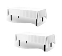 Tovaglia rettangolare 140 x 270 cm, antimacchia, in poliestere, per sala da pranzo, soggiorno, balcone e giardino, elegante tovaglia bianca per decorare la casa