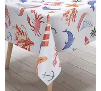 Tovaglia Rettangolare Antimacchia, DOTBUY Stella Marina Impermeabile Tovaglie Antivegetativa Antipolvere Interno ed Esterno Copritavolo Decorativa Matrimonio Alberghi Cucina (Amico del mare,100x140cm)
