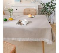 Tovaglia Rettangolare Bianca Da Letterario, Tovaglia Lavabile In Cotone E Lino Di Alta Qualità, For Tavoli Da Caffè, For Feste E Banchetti(W- Light Curry,51.2x70.9in)