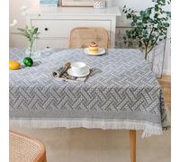 Tovaglia Rettangolare Bianca Da Letterario, Tovaglia Lavabile In Cotone E Lino Di Alta Qualità, For Tavoli Da Caffè, For Feste E Banchetti(T-Light Gray,35.4x82.7in)