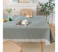 Tovaglia Rettangolare Bianca Da Letterario, Tovaglia Lavabile In Cotone E Lino Di Alta Qualità, For Tavoli Da Caffè, For Feste E Banchetti(W- Dark Gray,35.4x94.5in)
