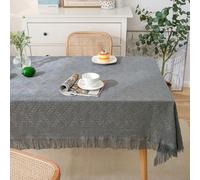 Tovaglia Rettangolare Bianca Da Letterario, Tovaglia Lavabile In Cotone E Lino Di Alta Qualità, For Tavoli Da Caffè, For Feste E Banchetti(T- Dark Gray,70.9x165.4in)
