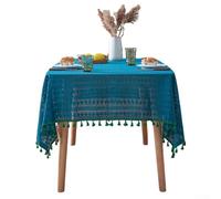 Tovaglia rettangolare blu navy con nappe per tavoli da pranzo e tavolini da caffè, resistente all'olio e alla polvere (150 x 300)