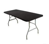 Tovaglia rettangolare con bordo elastico, rettangolare, impermeabile, elastica, per la maggior parte dei tavoli pieghevoli standard (nero, 243 x 76 x 76 cm)