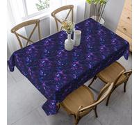 Tovaglia rettangolare con stampa Cyber Neon Wolf, 60 x 90 pollici, tessuto decorativo antirughe per cene, feste, interni ed esterni